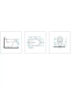BIDET SOSPESO IN CERAMICA BIANCO "SERIE FIORE".